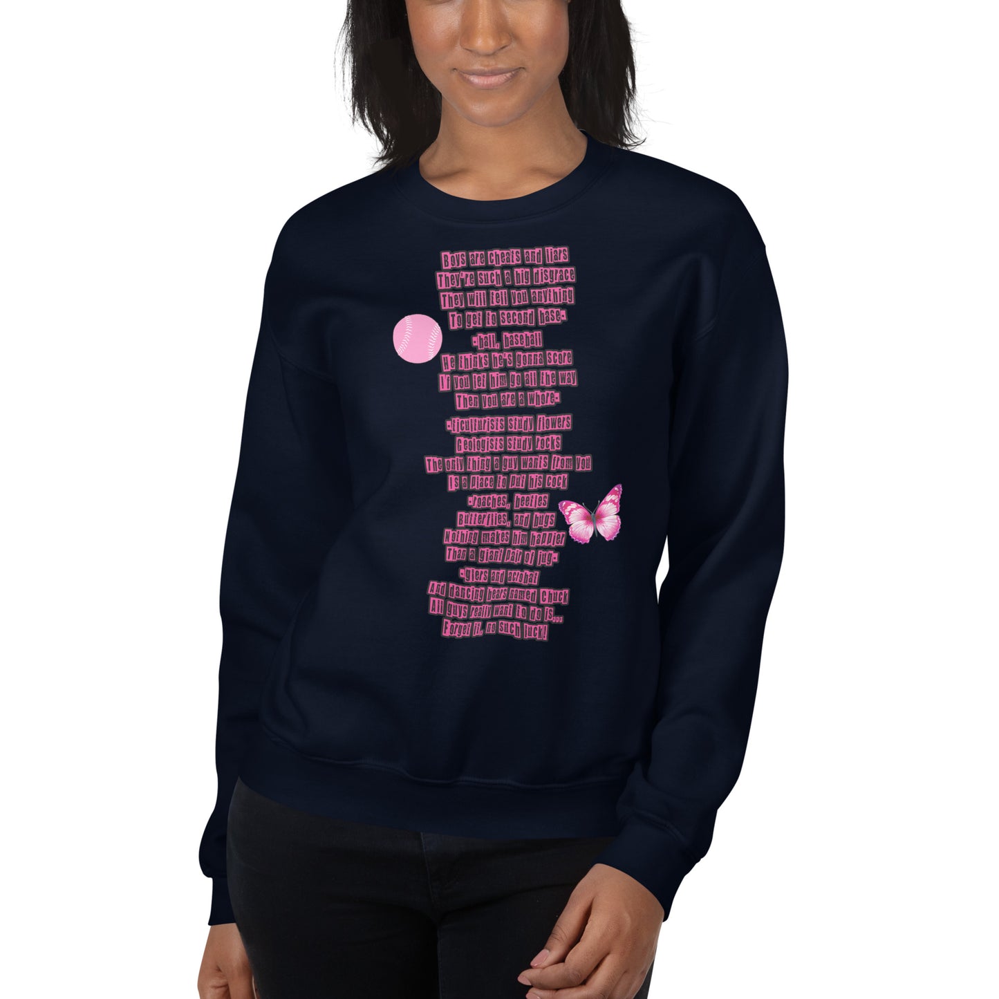Custom Boys Are Cheats and Liars Retro Graphic Unisex Sweatshirt