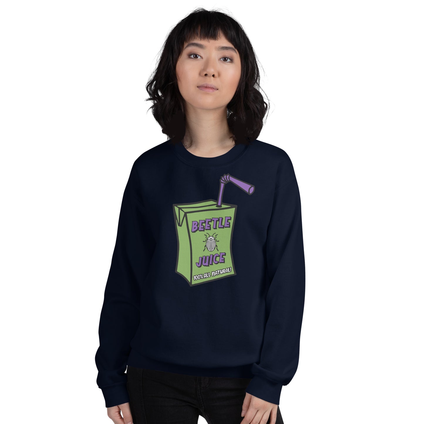 Custom Beetle Juice 100% Natural Juice Box Retro Graphic Unisex Sweatshirt