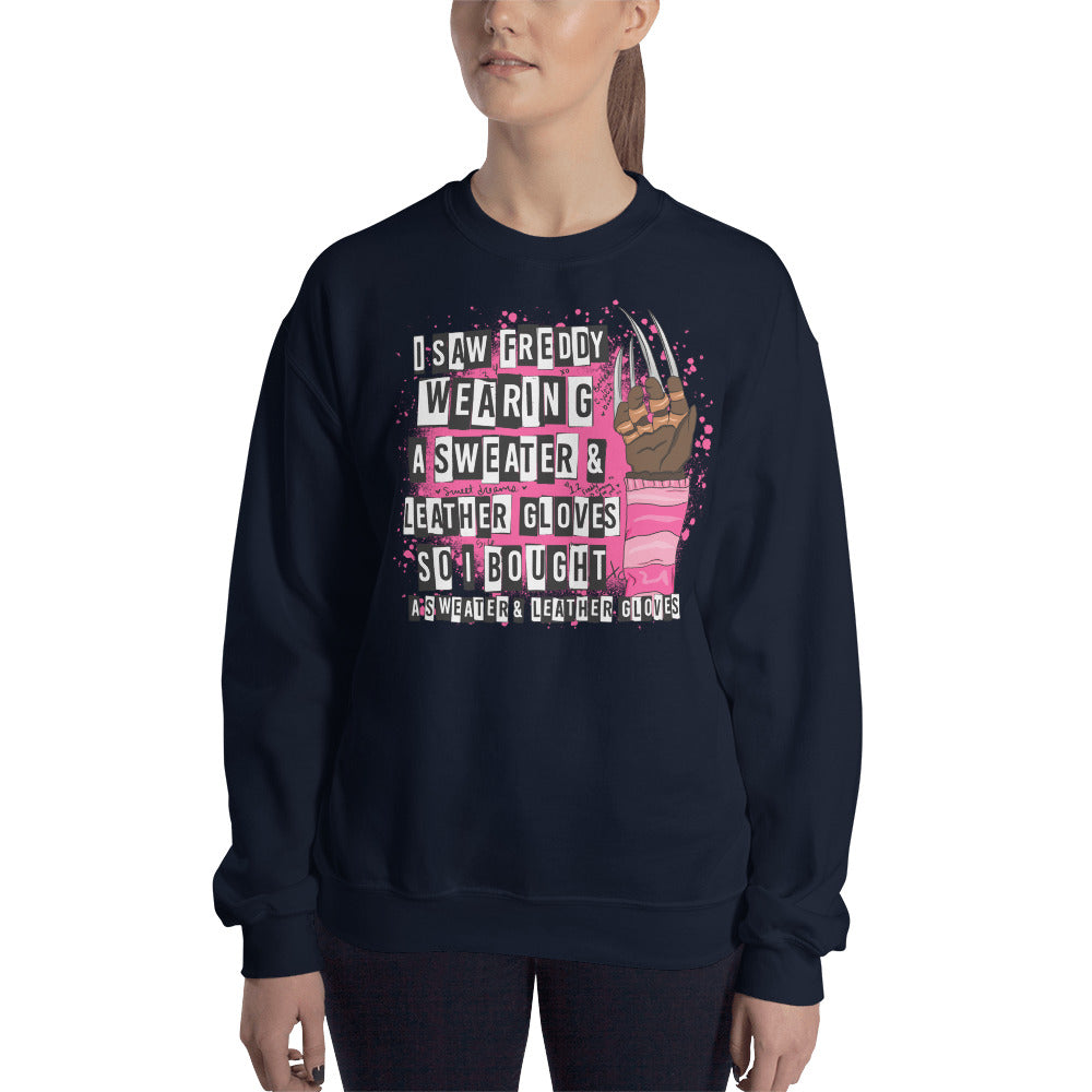 Custom I Saw Freddy Men Girls Halloween Retro Graphic Unisex Sweatshirt