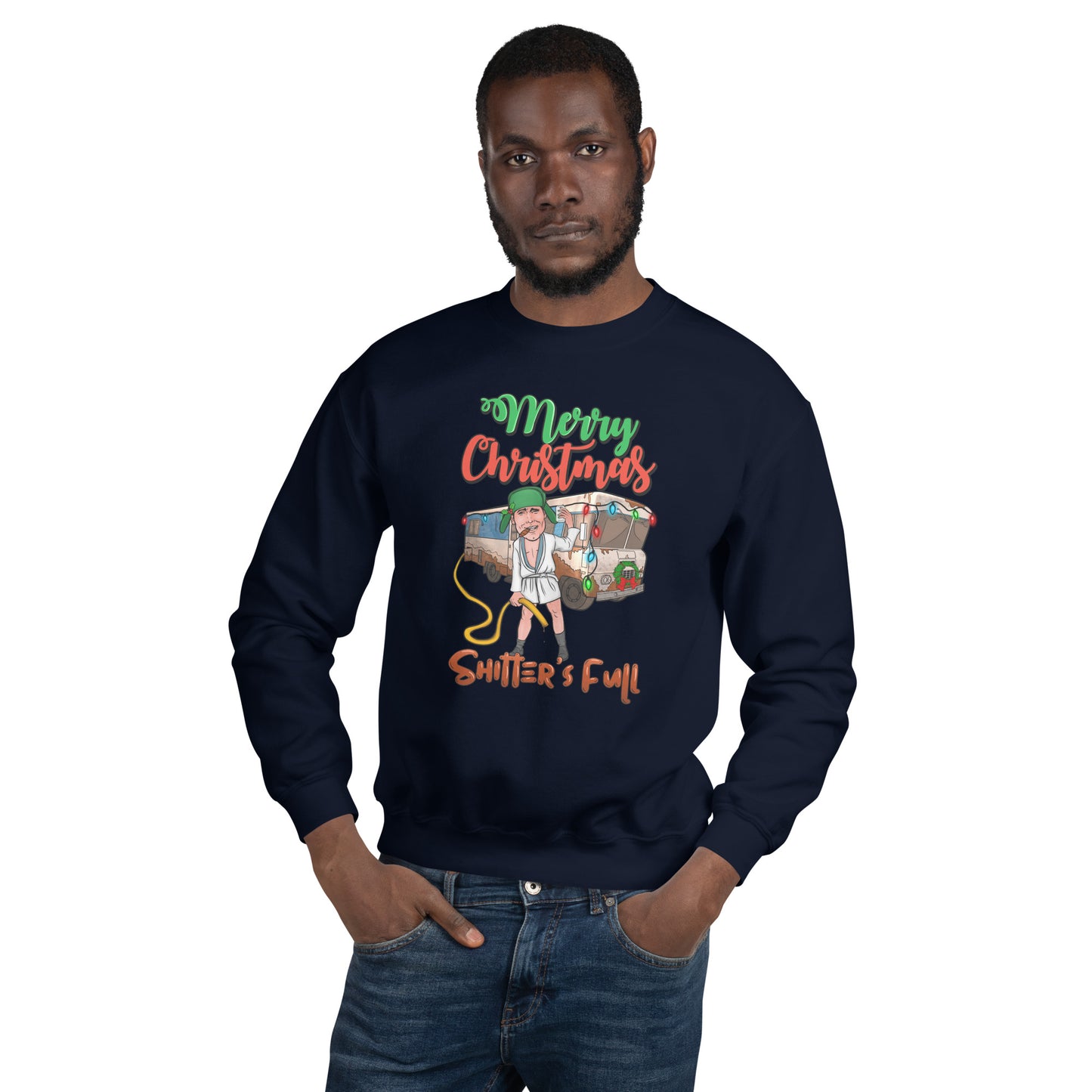 Custom Merry Christmas Sh*tter's Full Retro Graphic Unisex Sweatshirt