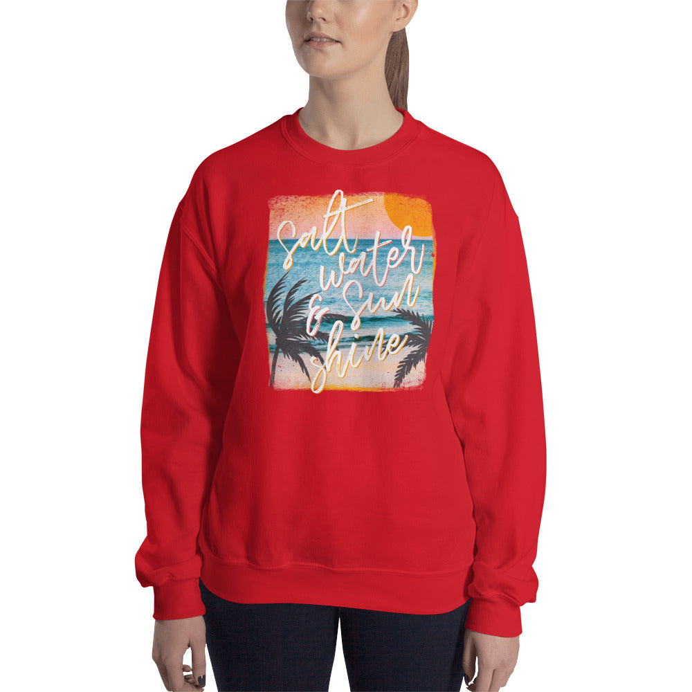 Custom Salt Water and Sunshine Retro Graphic Unisex Sweatshirt