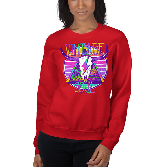 Custom Vintage Soul Western Skull Retro Graphic Unisex Sweatshirt