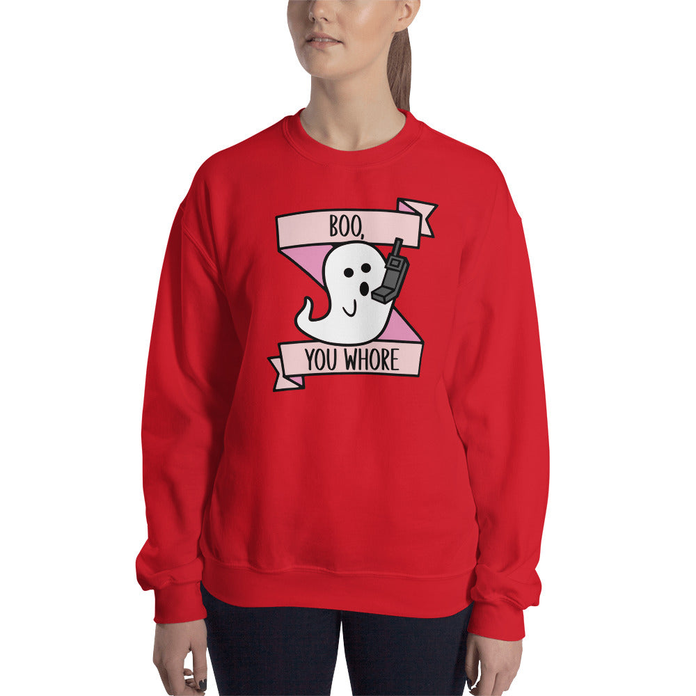 Custom Boo You Whore Ghost Mean Girls Retro Graphic Unisex Sweatshirt
