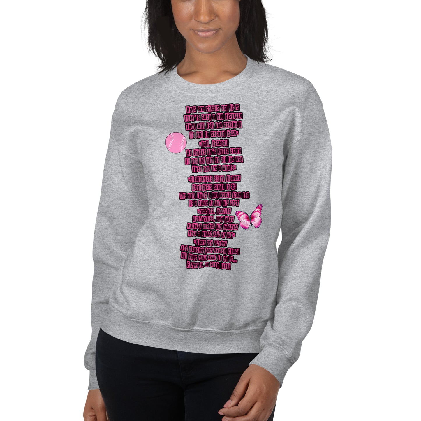 Custom Boys Are Cheats and Liars Retro Graphic Unisex Sweatshirt