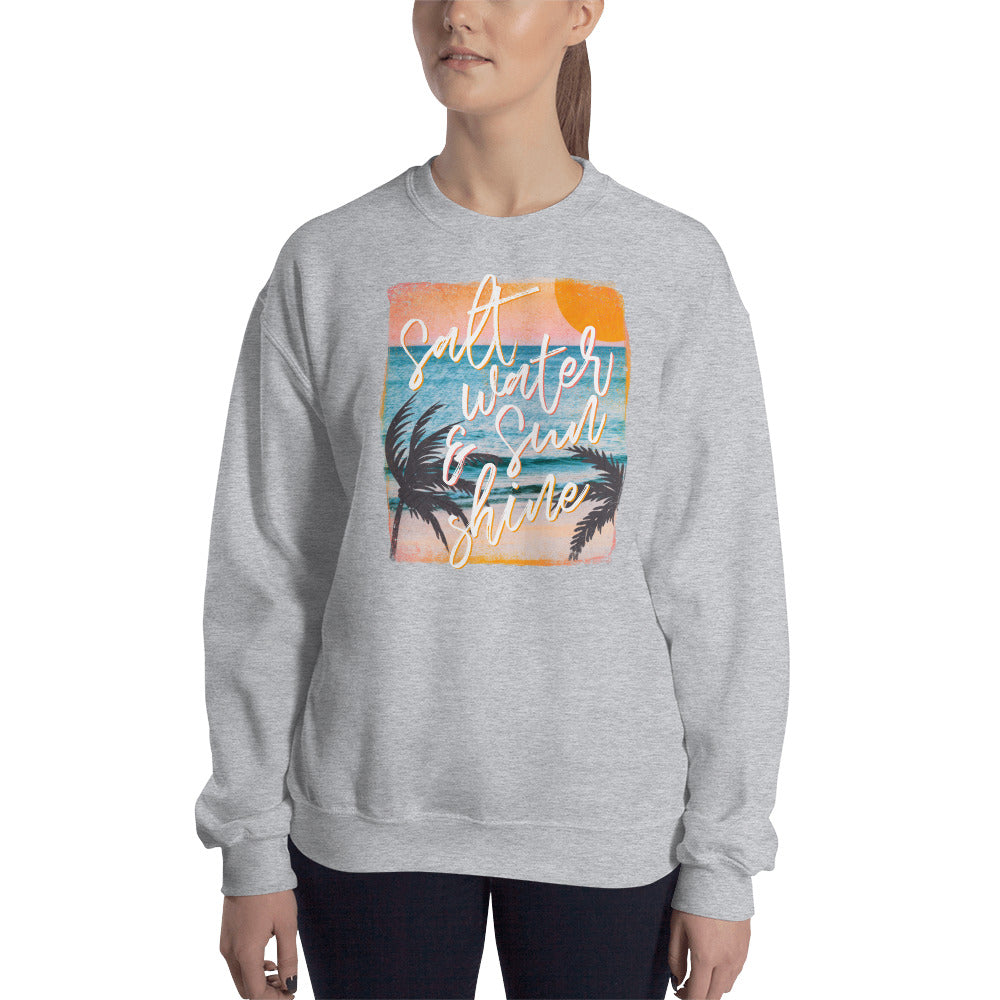 Custom Salt Water and Sunshine Retro Graphic Unisex Sweatshirt