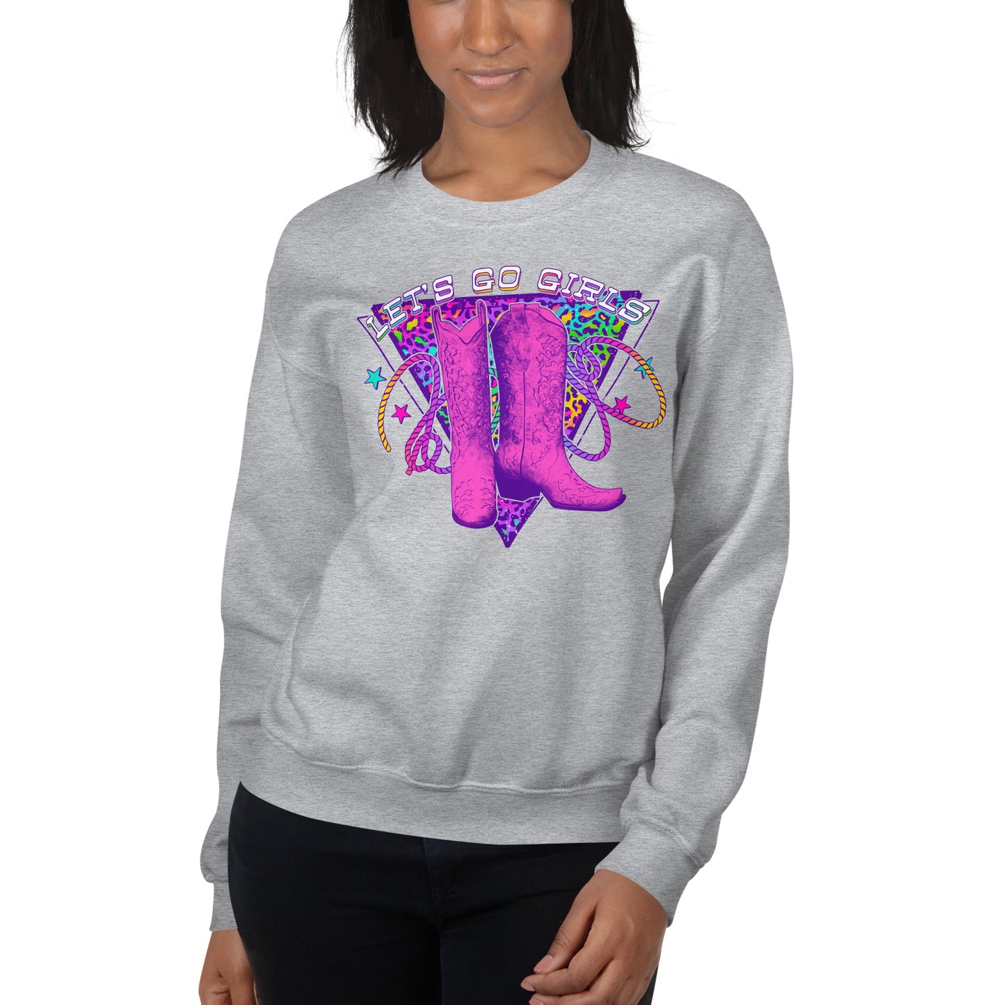 Custom Let's Go Girls Cowboy Boots Shania Country Retro Graphic Unisex Sweatshirt