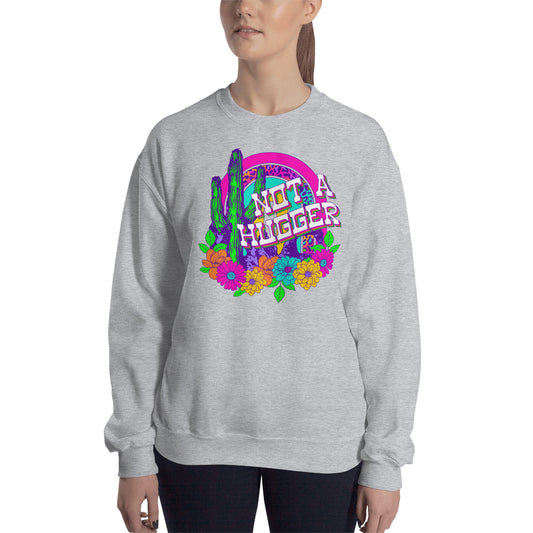 Custom Not A Hugger Cactus Western Retro Graphic Unisex Sweatshirt