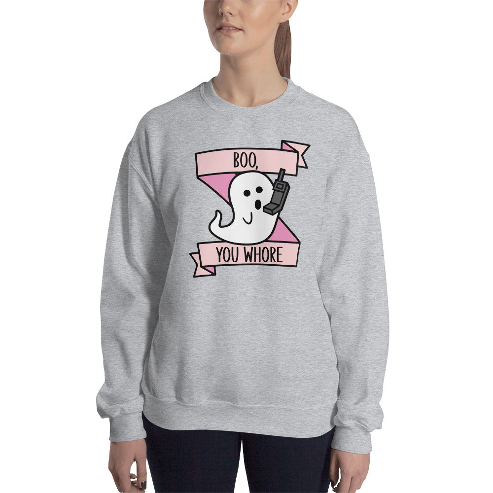 Custom Boo You Whore Ghost Mean Girls Retro Graphic Unisex Sweatshirt