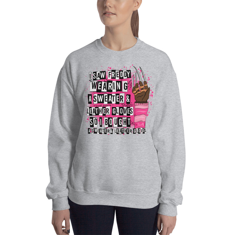 Custom I Saw Freddy Men Girls Halloween Retro Graphic Unisex Sweatshirt