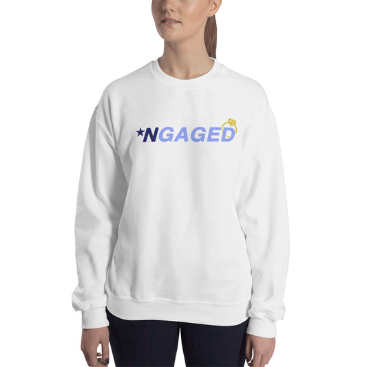 Custom NGAGED Engaged Bride Bachelorette Retro Graphic Unisex Sweatshirt