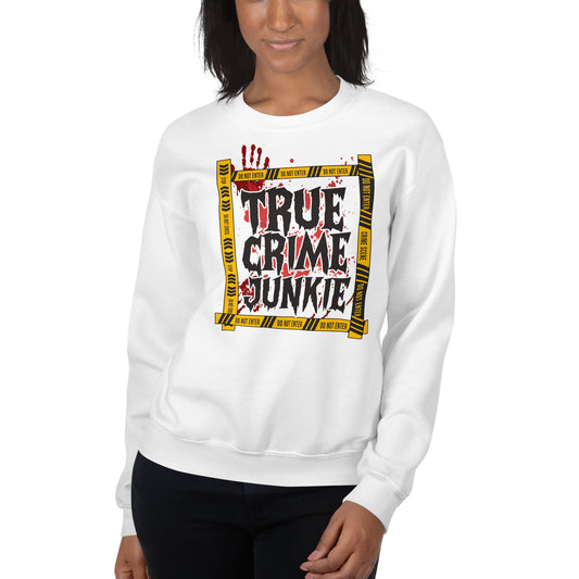 Custom True Crime Junkie Retro Graphic Unisex Sweatshirt