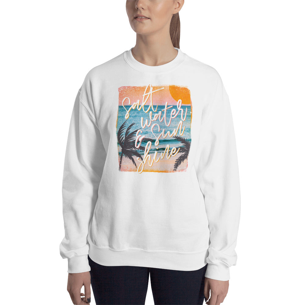 Custom Salt Water and Sunshine Retro Graphic Unisex Sweatshirt