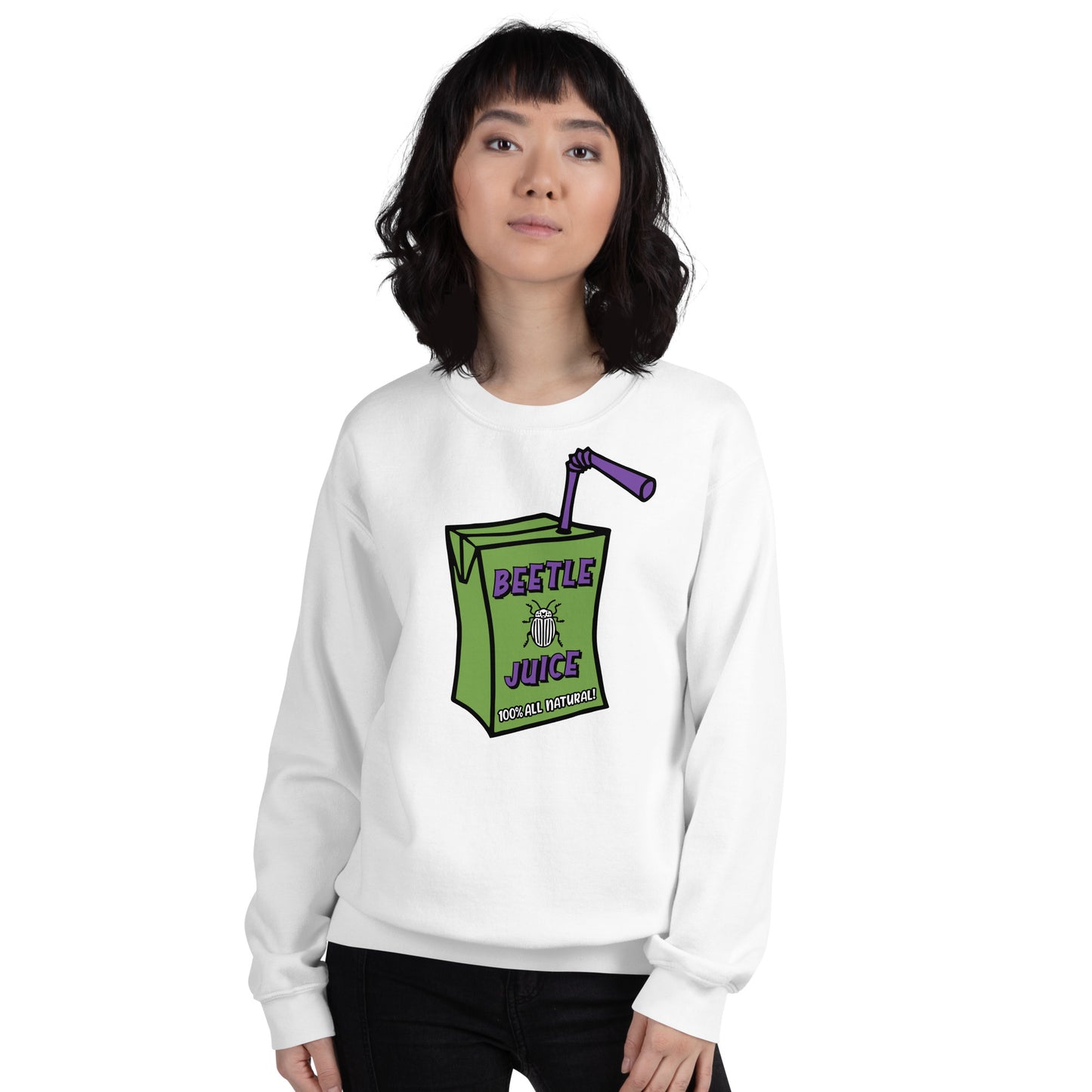 Custom Beetle Juice 100% Natural Juice Box Retro Graphic Unisex Sweatshirt