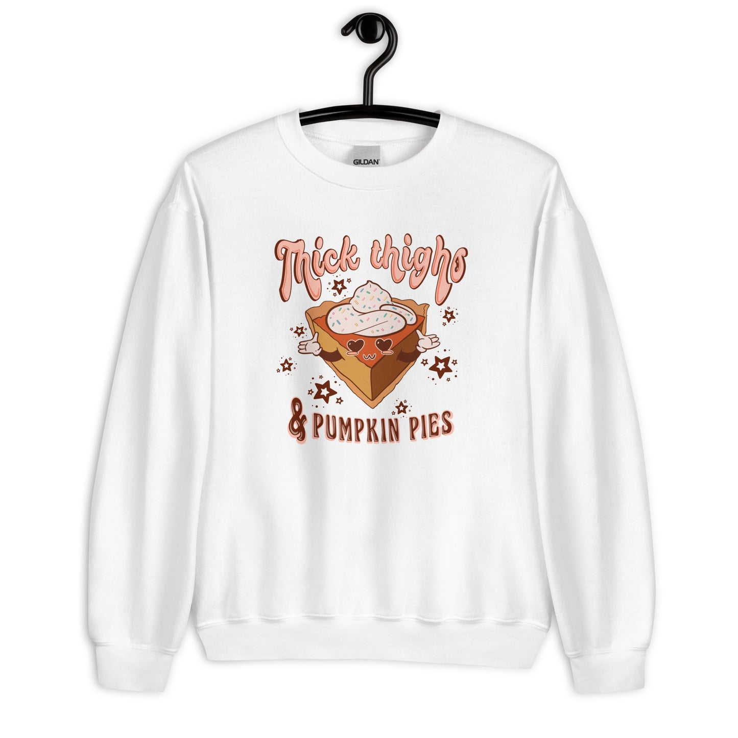 Custom Thick Thighs & Pumpkin Pies Thanksgiving Retro Graphic Unisex Sweatshirt